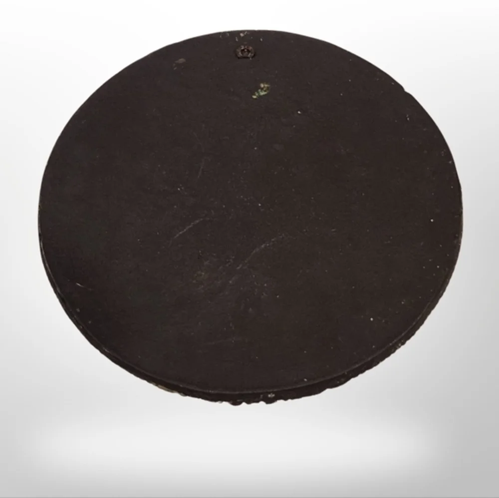 Vintage Zarebski Aztec Mayan Calendar Sun Stone Malachite Green 11"  Wall Plaque - Picture 3 of 6